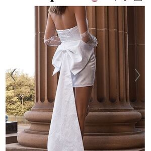 Showpo- sariah mini dress detachable bow